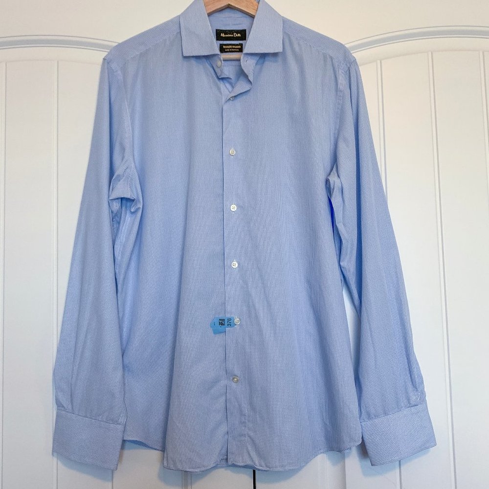 16 1/2 Men's Massimo Dutti Blue Dress Shirt